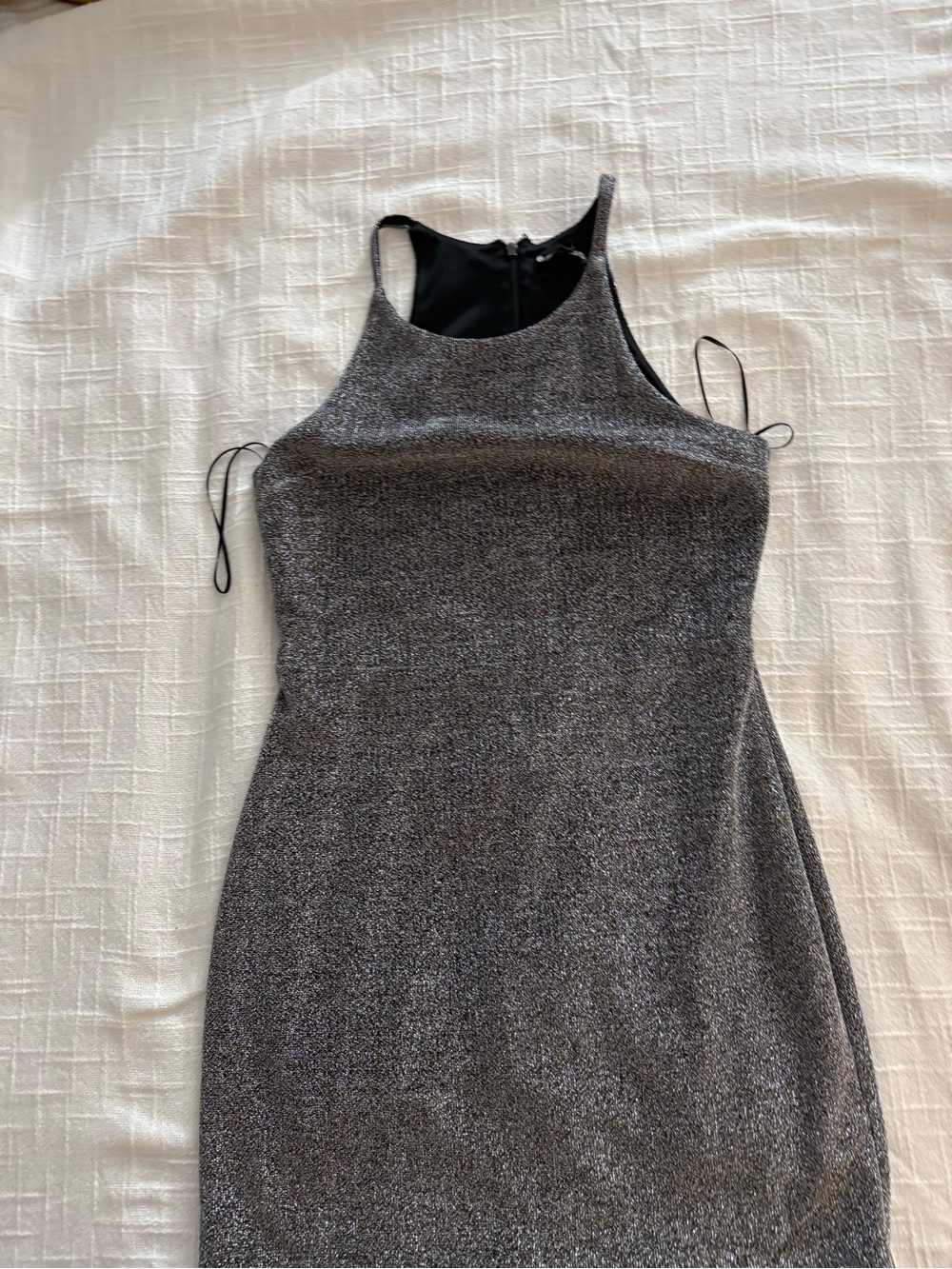 Xhilaration Silver One-Shoulder Shimmer Dress